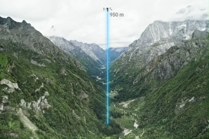 matrice 400 con L3 midiendo a 950m