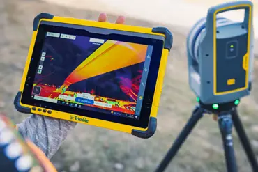 nube de puntos en tablet trimble t10 x y láser escáner